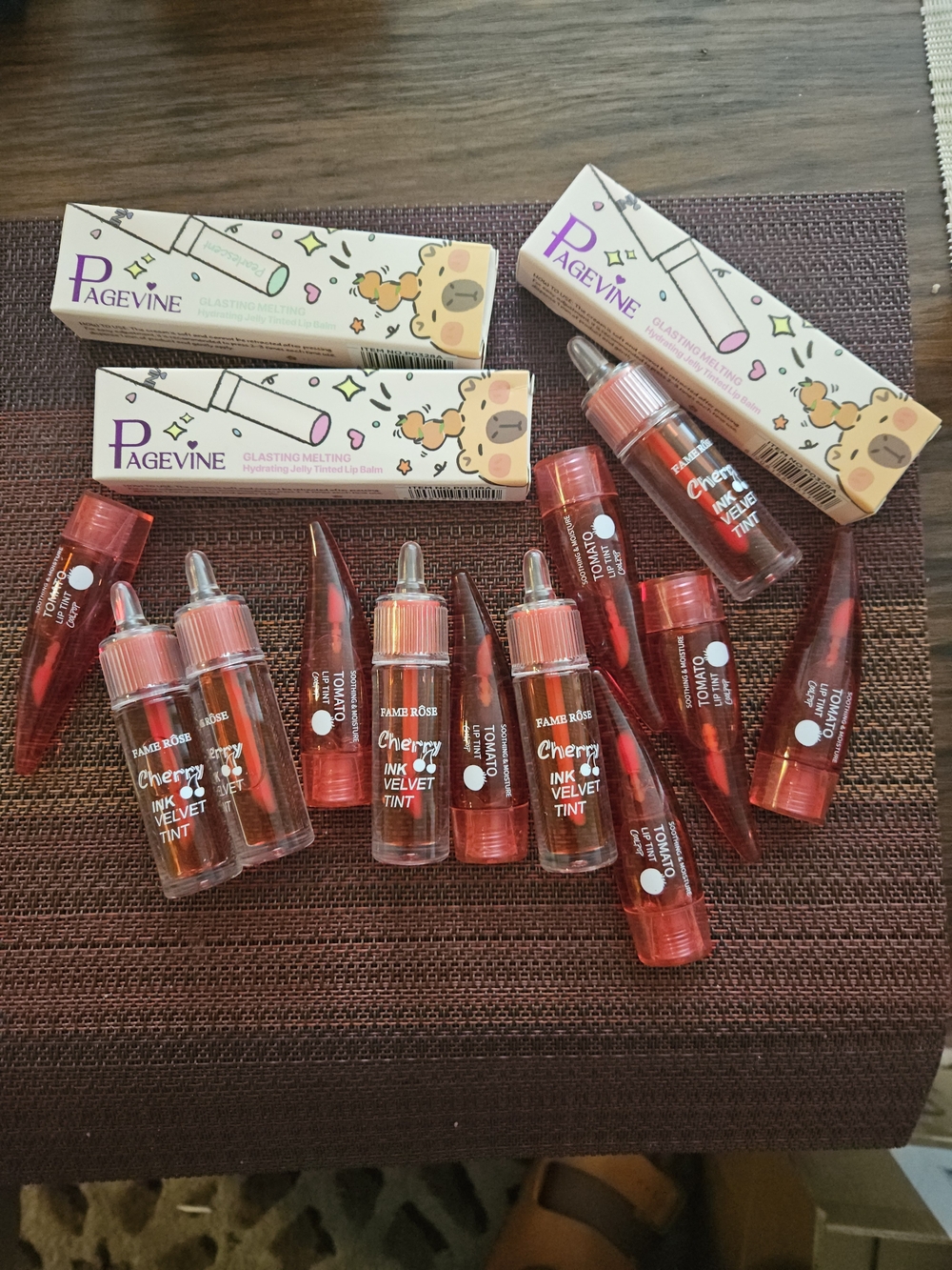 Cherry Ink Velvet Tint - Red Lip Tint, Pagevine Hydrating Jelly Tinted Lip Balm